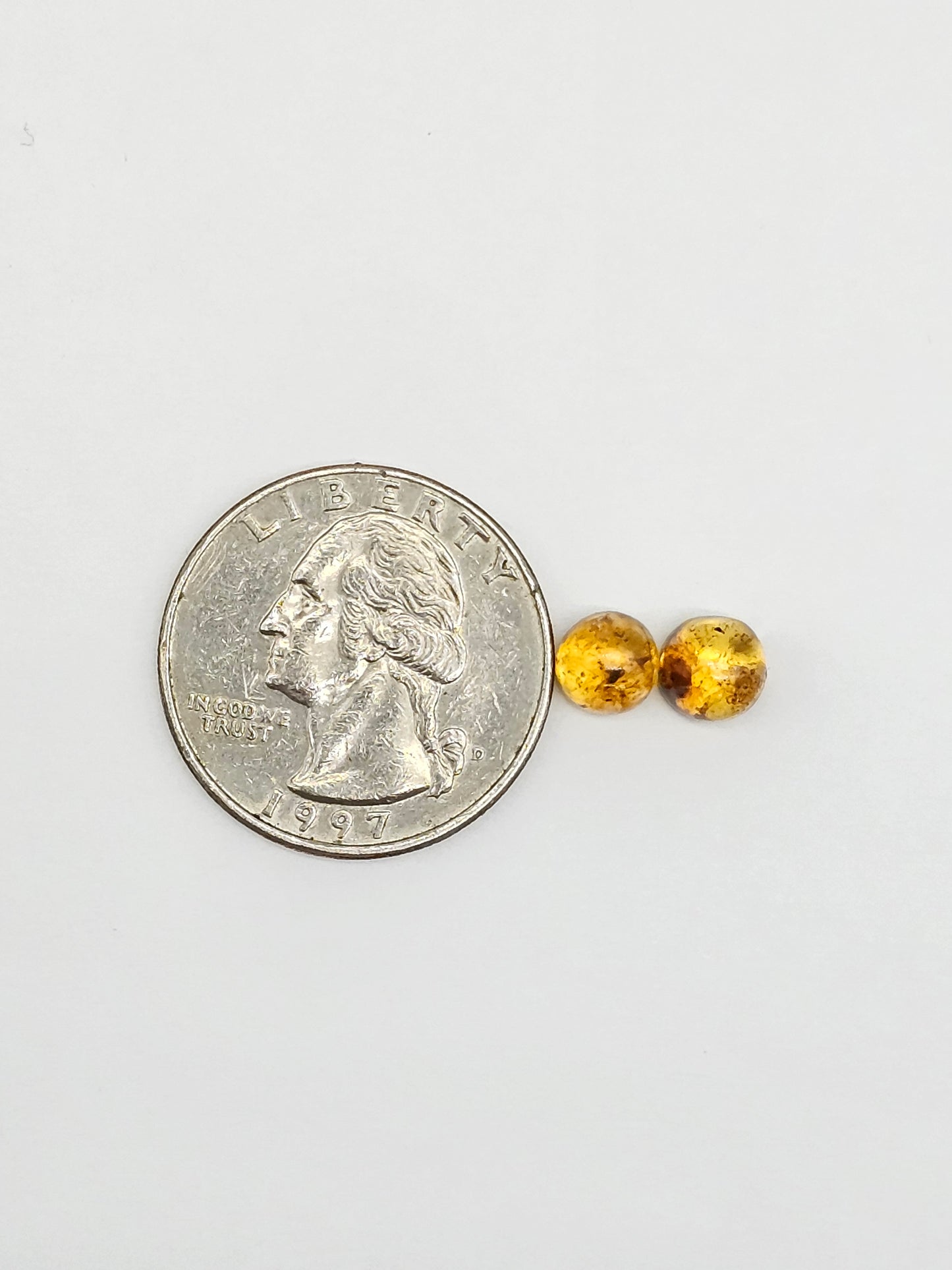 Amber cabochon pair | Artisan Cut Gemstone
