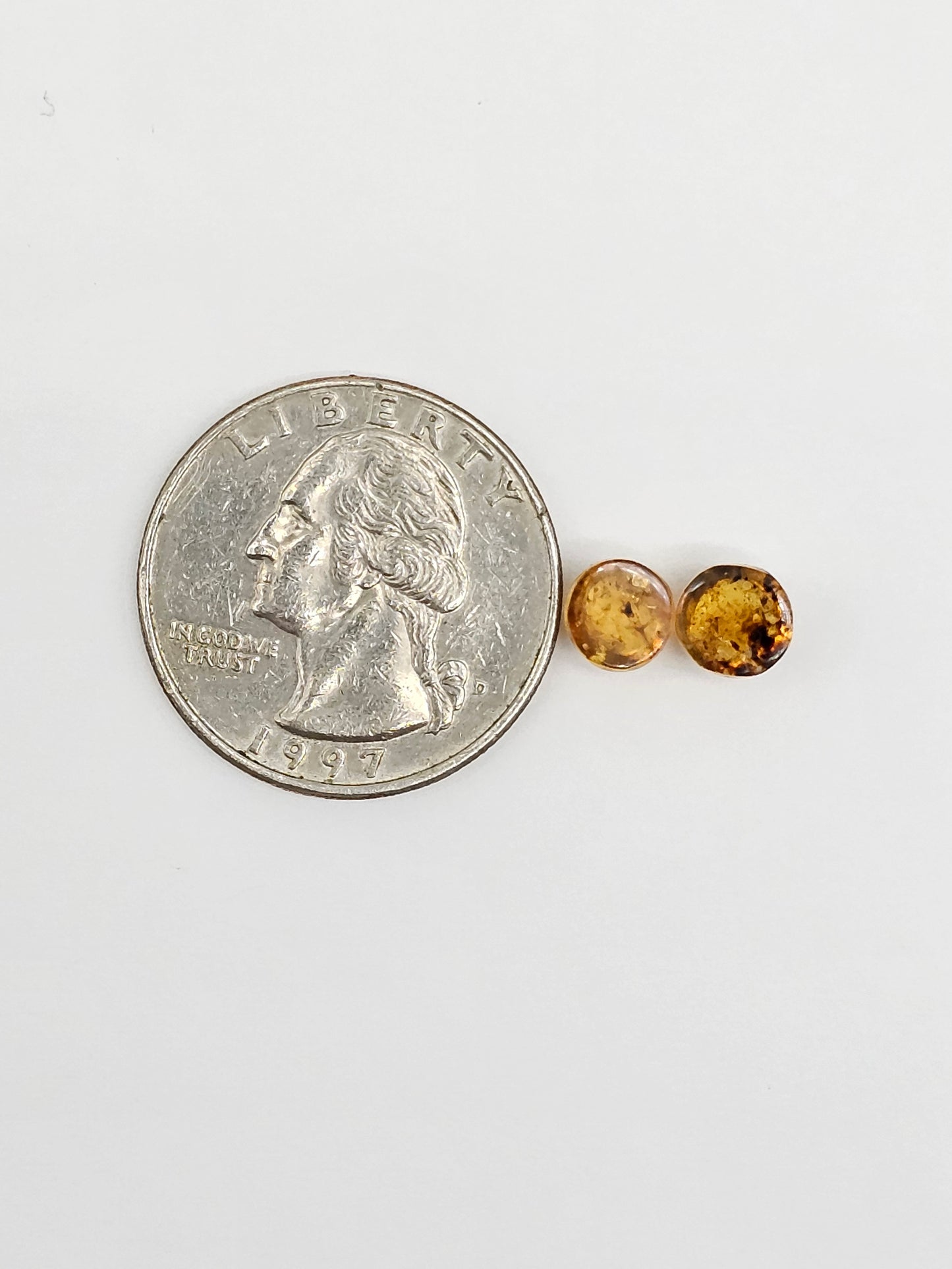 Amber cabochon pair | Artisan Cut Gemstone