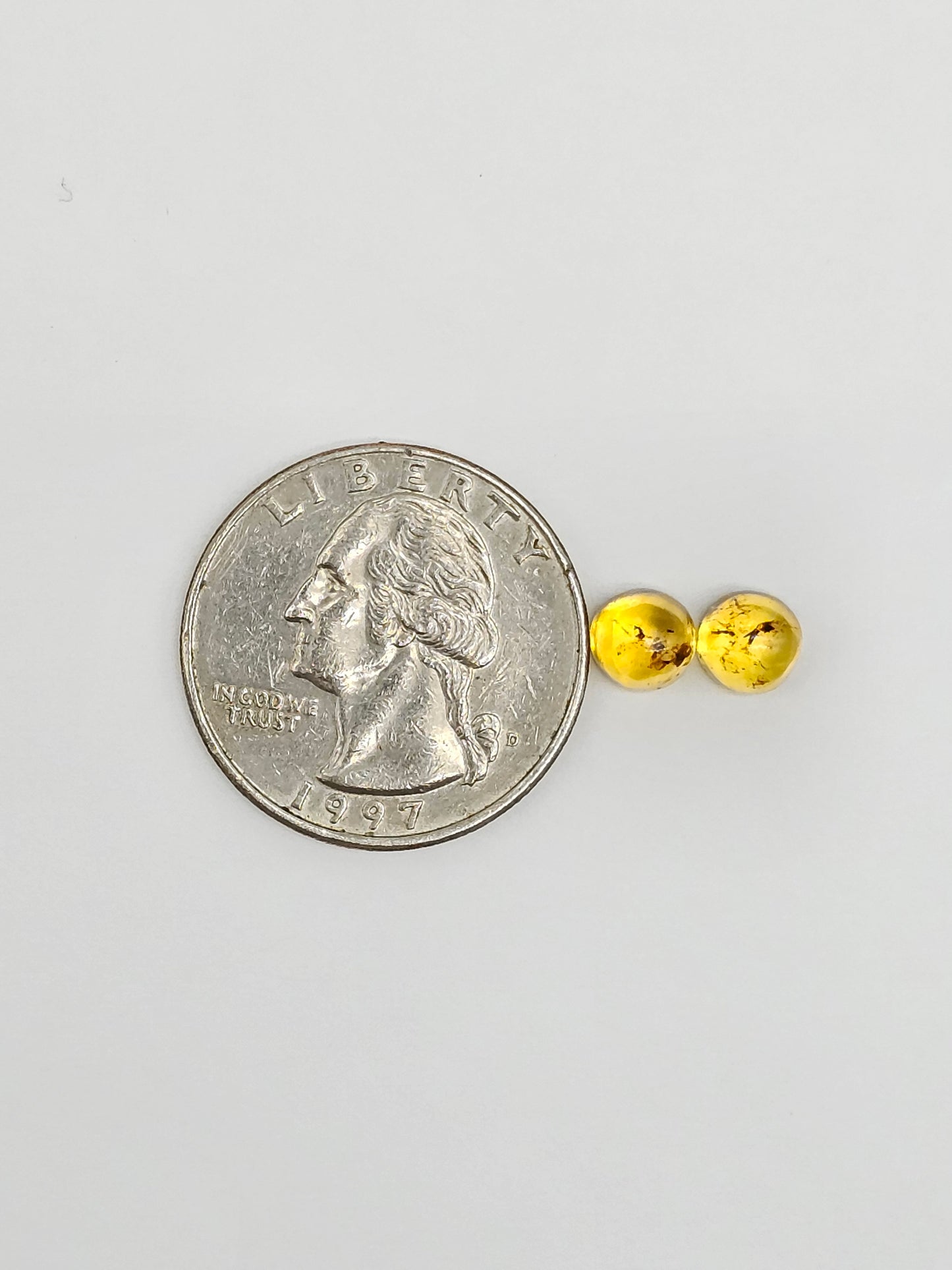 Amber cabochon pair | Artisan Cut Gemstone