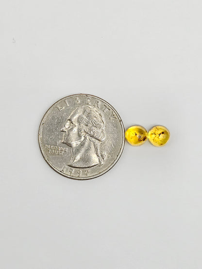 Amber cabochon pair | Artisan Cut Gemstone