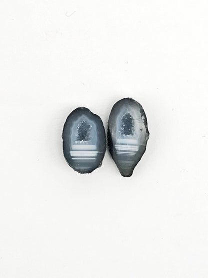 Tabasco Geode Cabochon Pair | Natural Mexican Geode