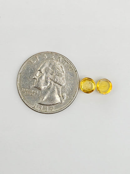 Amber cabochon pair | Artisan Cut Gemstone