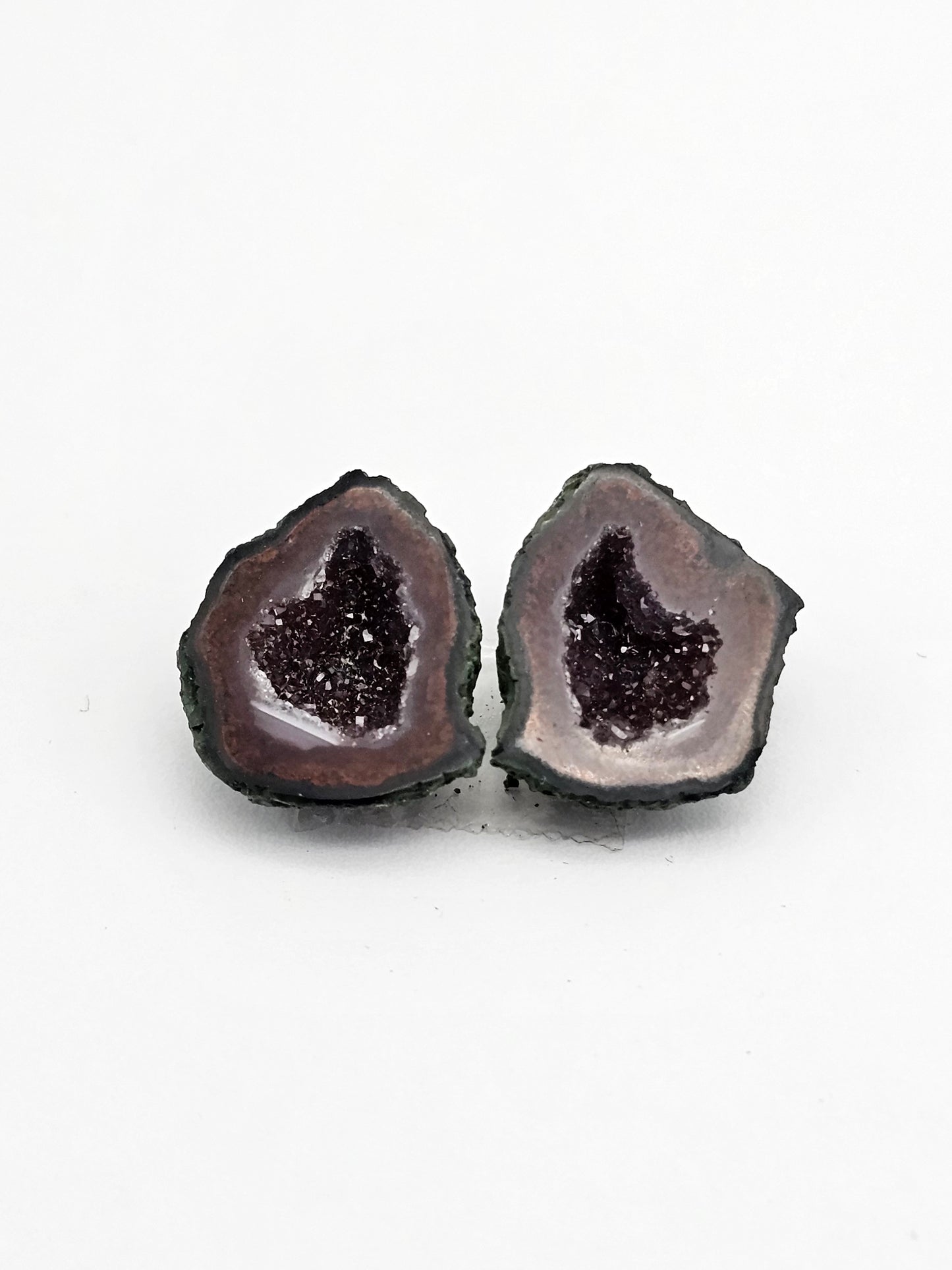 Tabasco Geode Cabochon Pair | Natural Mexican Geode
