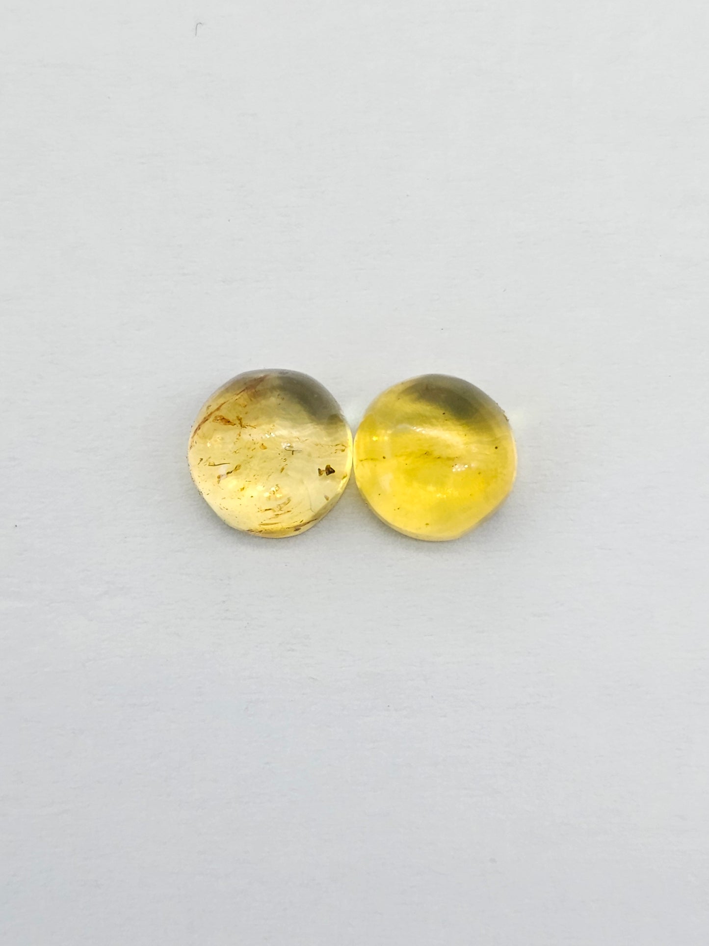 Amber cabochon pair | Artisan Cut Gemstone