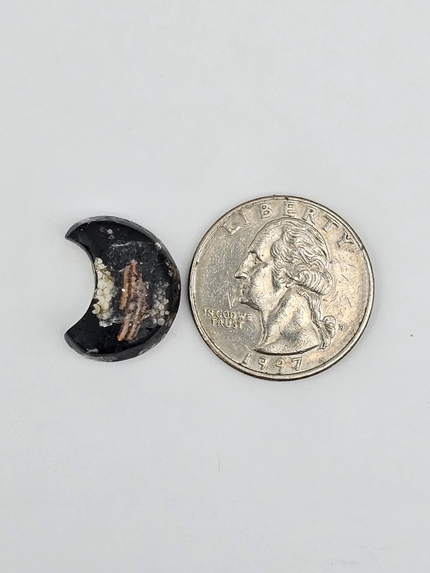 Snake skin agate moon cabochon