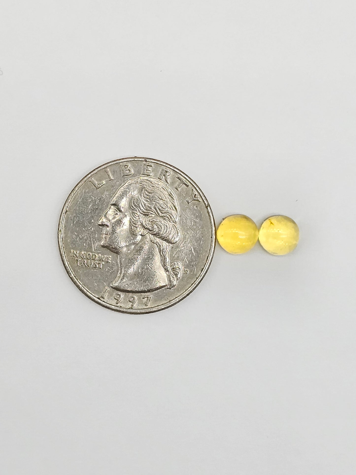 Amber cabochon pair | Artisan Cut Gemstone