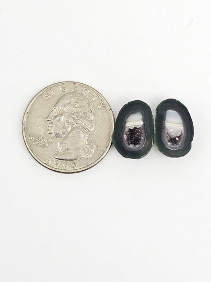 Tabasco Geode Cabochon Pair | Natural Mexican Geode