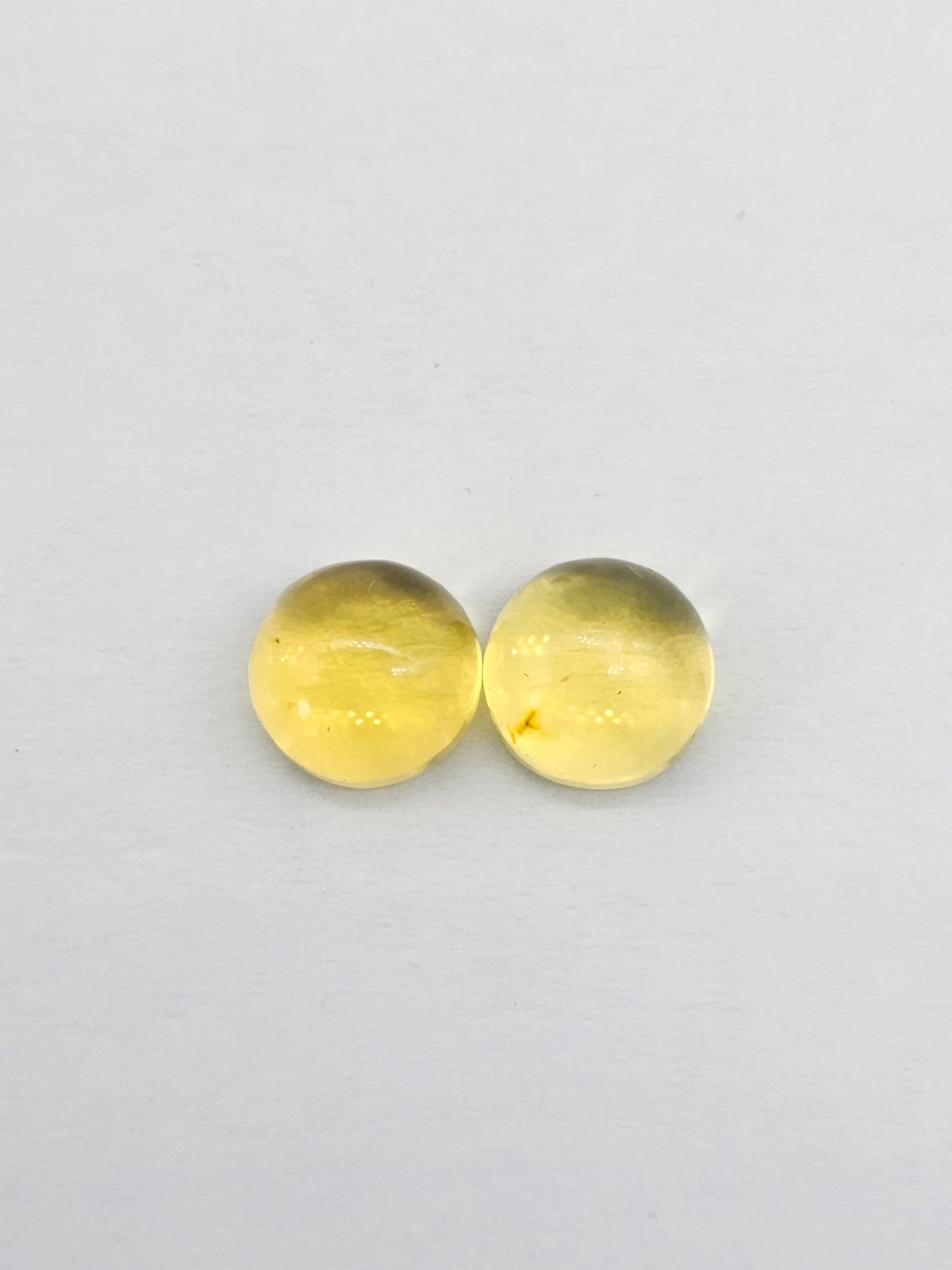 Amber cabochon pair | Artisan Cut Gemstone