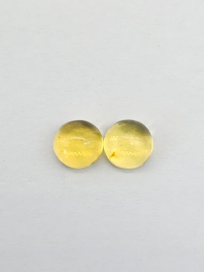 Amber cabochon pair | Artisan Cut Gemstone