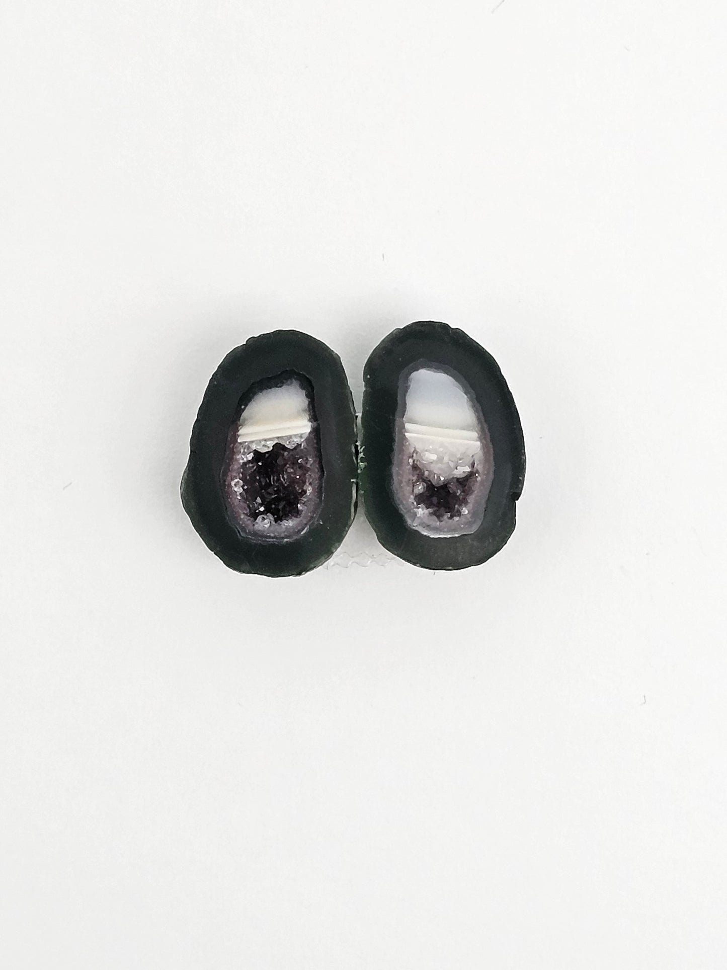 Tabasco Geode Cabochon Pair | Natural Mexican Geode