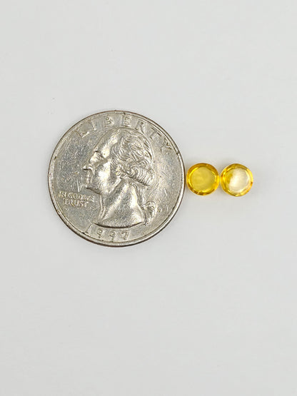 Amber cabochon pair | Artisan Cut Gemstone
