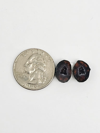 Tabasco Geode Cabochon Pair | Natural Mexican Geode