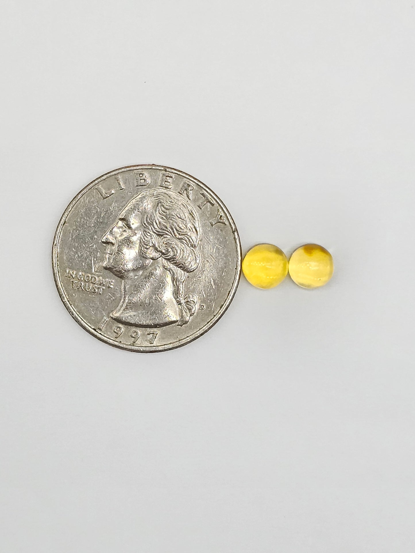 Amber cabochon pair | Artisan Cut Gemstone