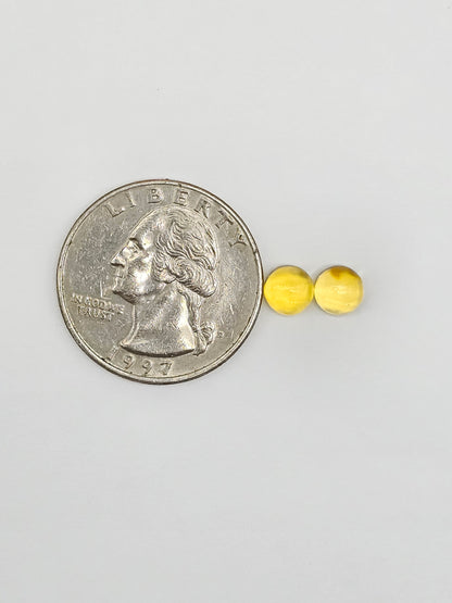 Amber cabochon pair | Artisan Cut Gemstone