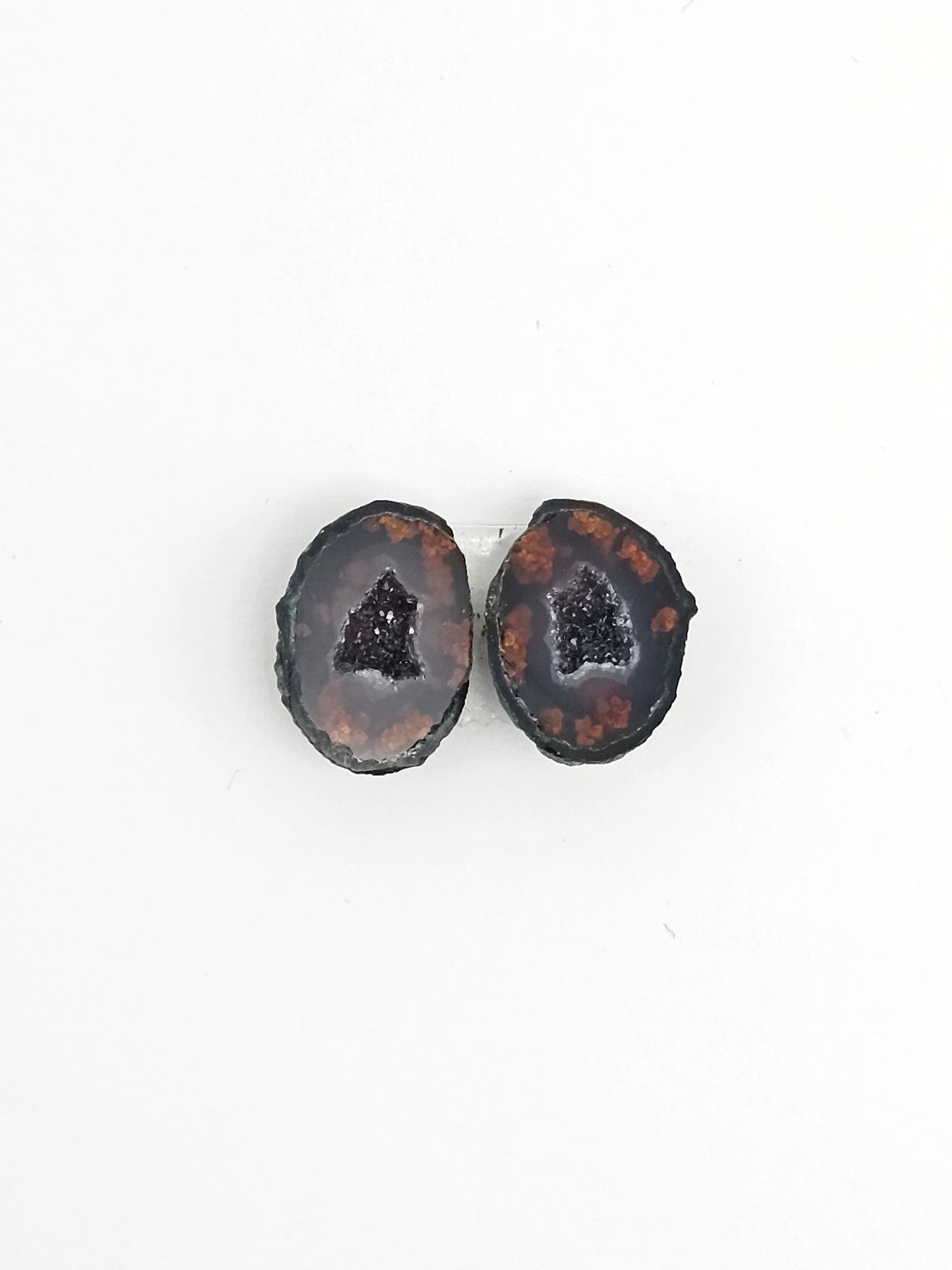 Tabasco Geode Cabochon Pair | Natural Mexican Geode