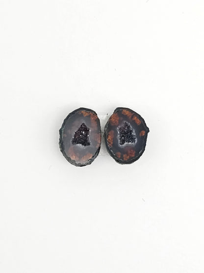 Tabasco Geode Cabochon Pair | Natural Mexican Geode