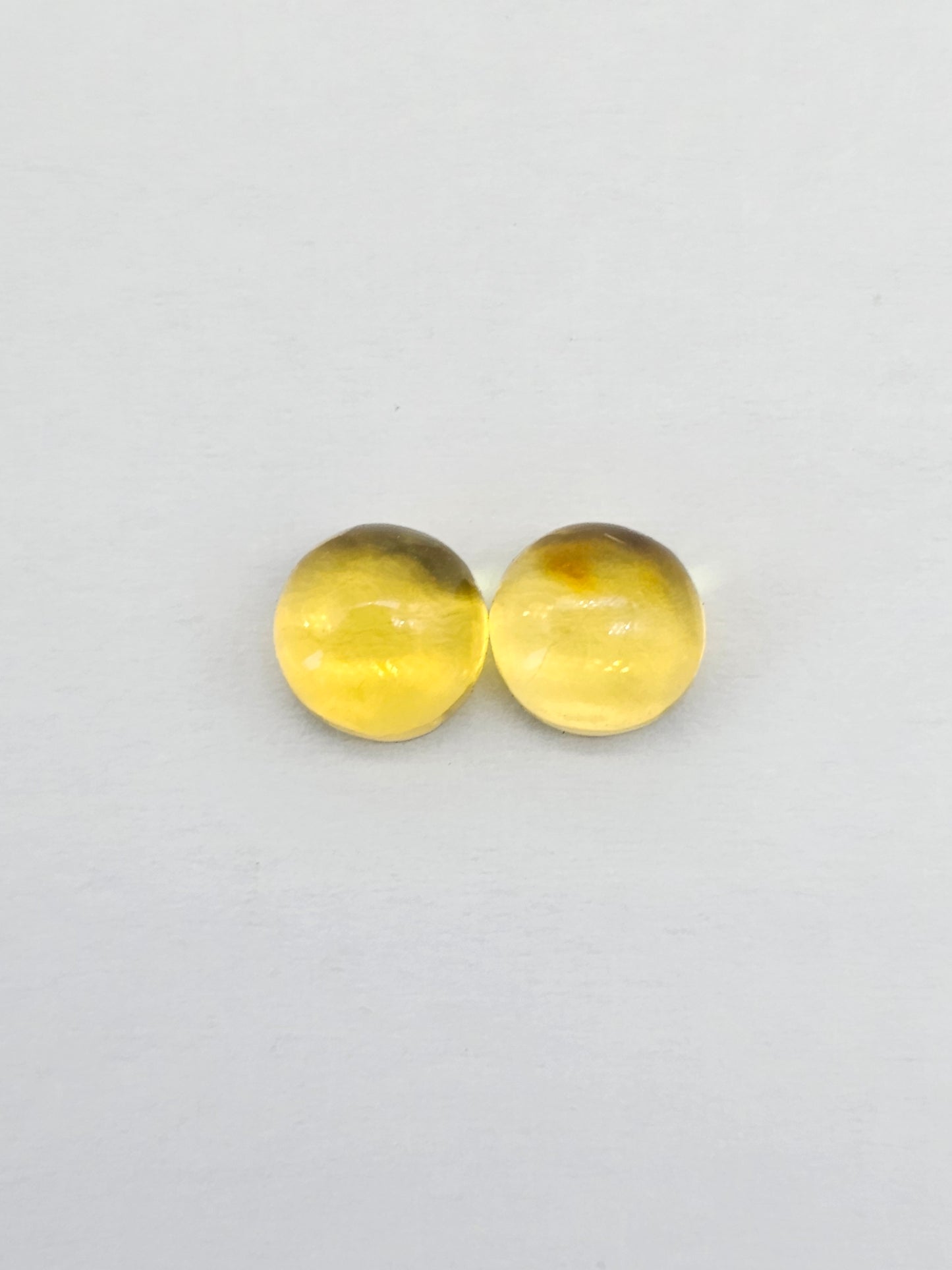 Amber cabochon pair | Artisan Cut Gemstone