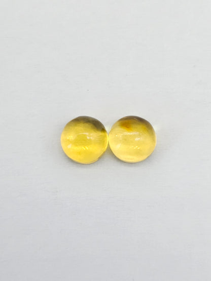 Amber cabochon pair | Artisan Cut Gemstone