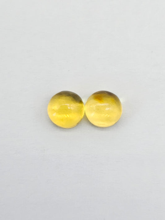 Amber cabochon pair | Artisan Cut Gemstone