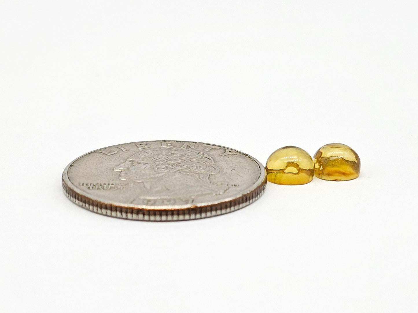 Amber cabochon pair | Artisan Cut Gemstone