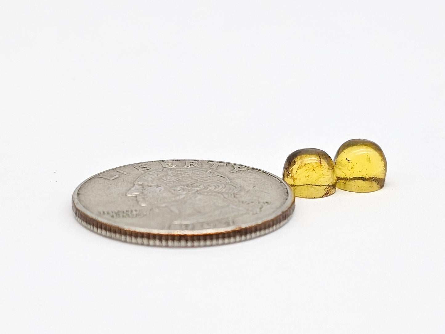Amber cabochon pair | Artisan Cut Gemstone