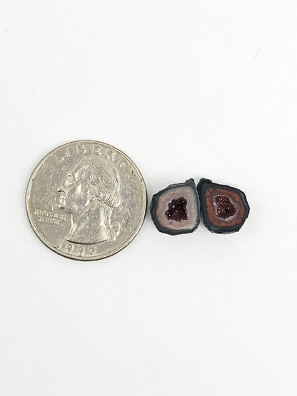 Tabasco Geode Cabochon Pair | Natural Mexican Geode