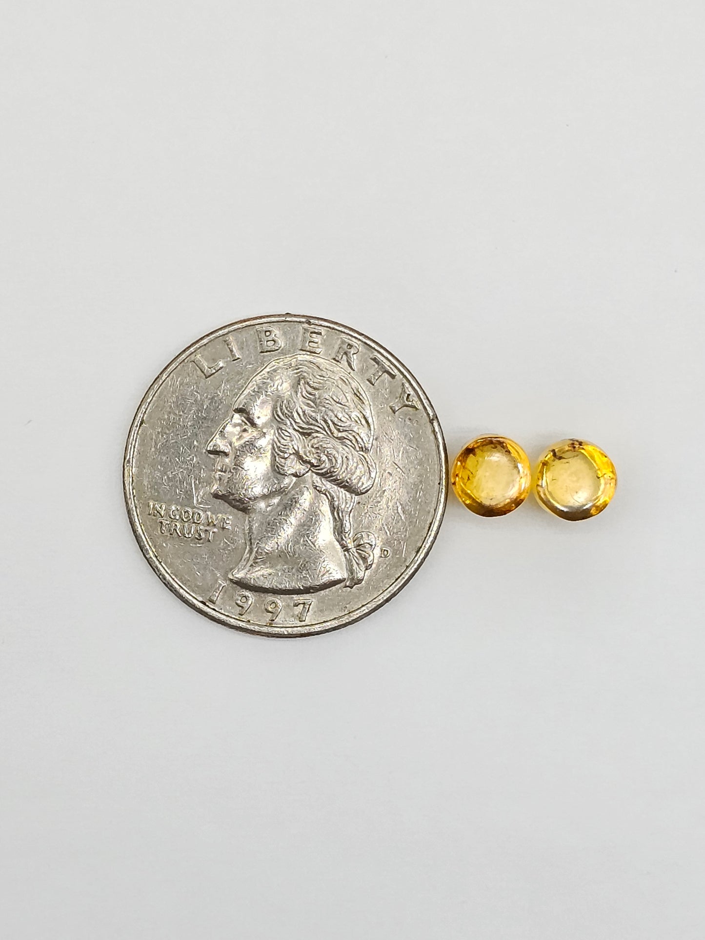 Amber cabochon pair | Artisan Cut Gemstone