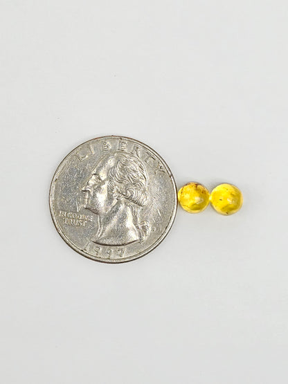 Amber cabochon pair | Artisan Cut Gemstone