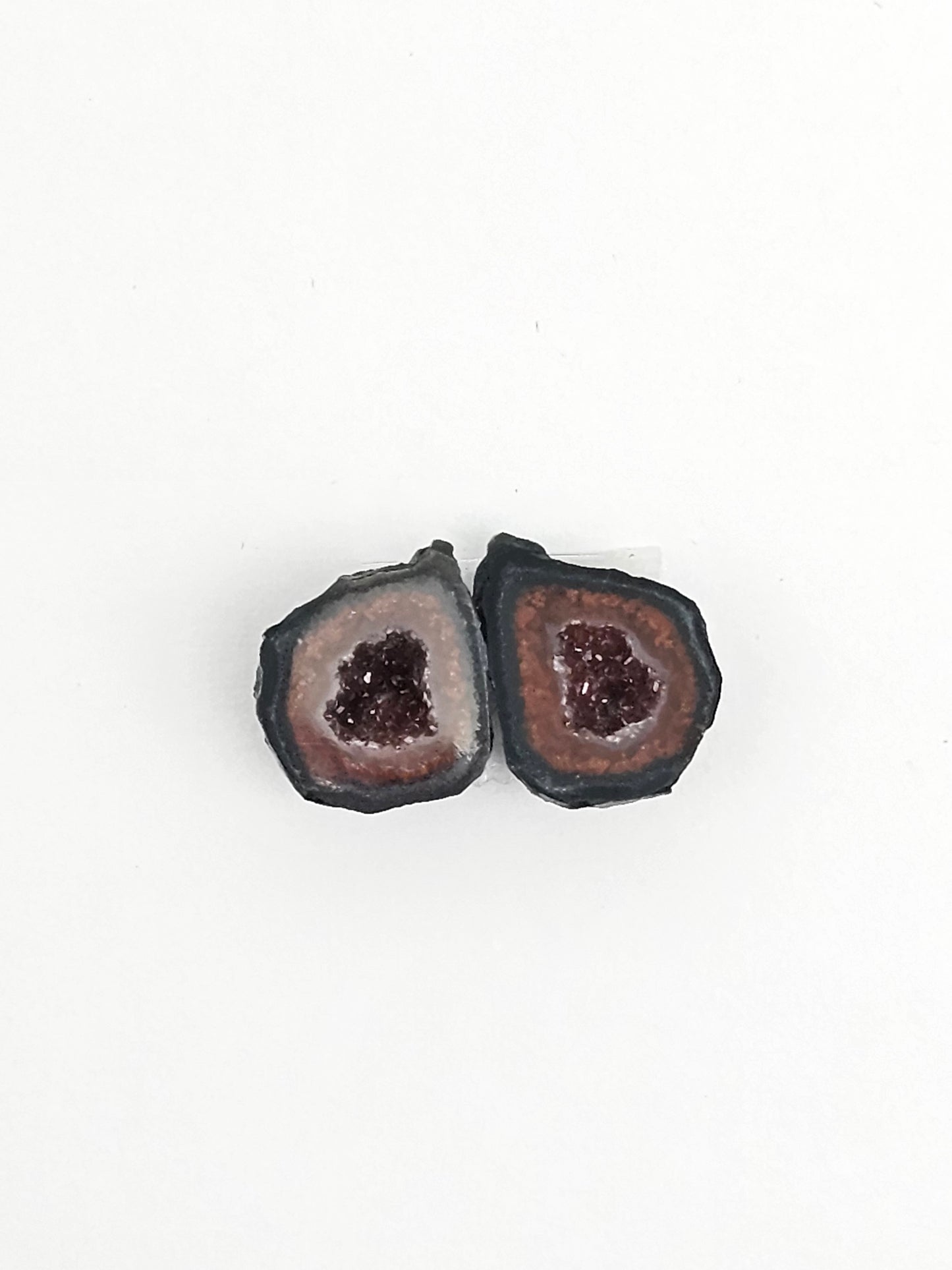 Tabasco Geode Cabochon Pair | Natural Mexican Geode