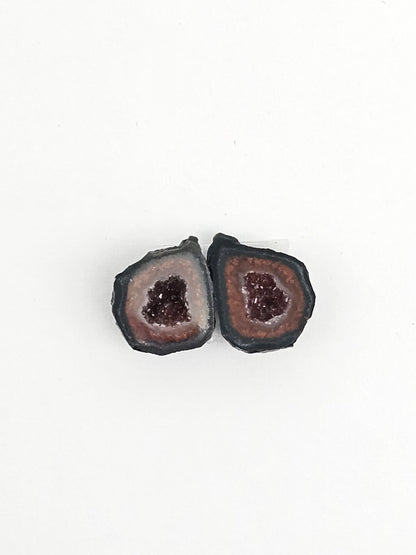 Tabasco Geode Cabochon Pair | Natural Mexican Geode