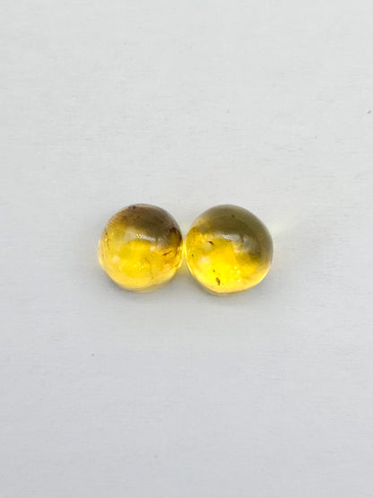 Amber cabochon pair | Artisan Cut Gemstone
