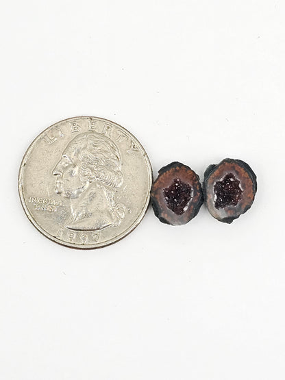 Tabasco Geode Cabochon Pair | Natural Mexican Geode