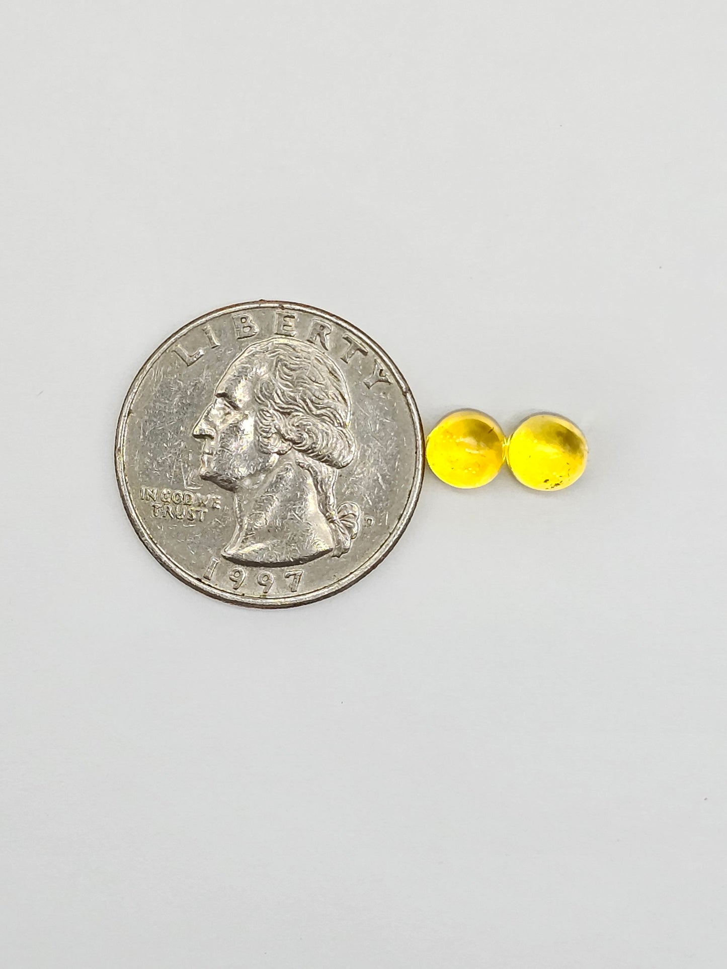 Amber cabochon pair | Artisan Cut Gemstone