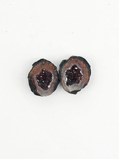 Tabasco Geode Cabochon Pair | Natural Mexican Geode