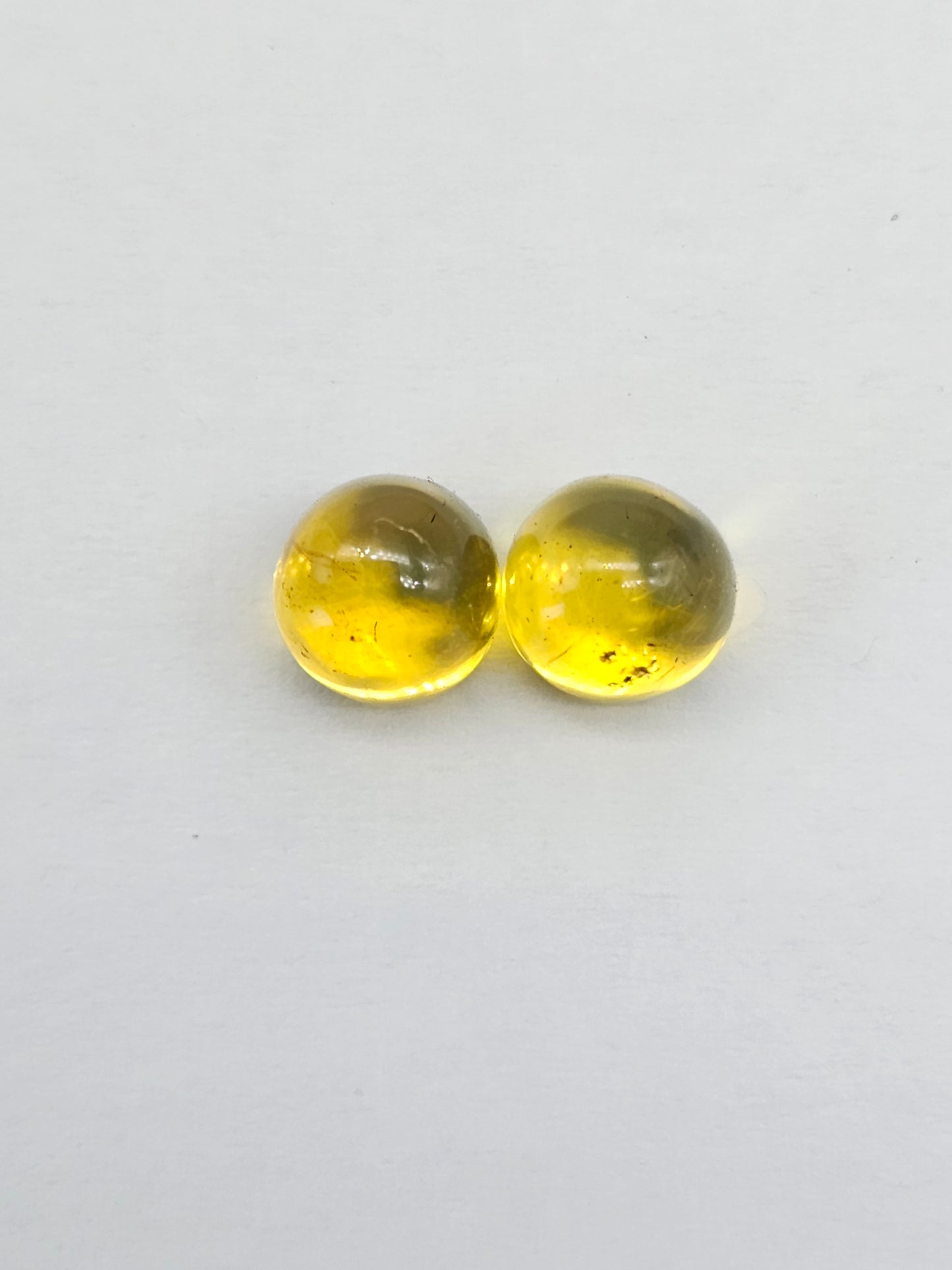 Amber cabochon pair | Artisan Cut Gemstone