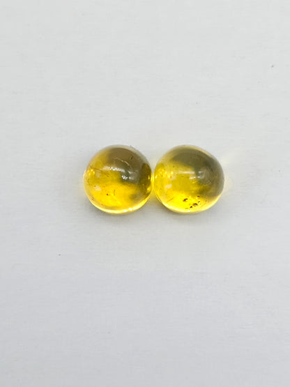 Amber cabochon pair | Artisan Cut Gemstone