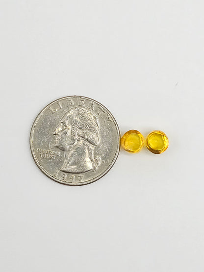 Amber cabochon pair | Artisan Cut Gemstone