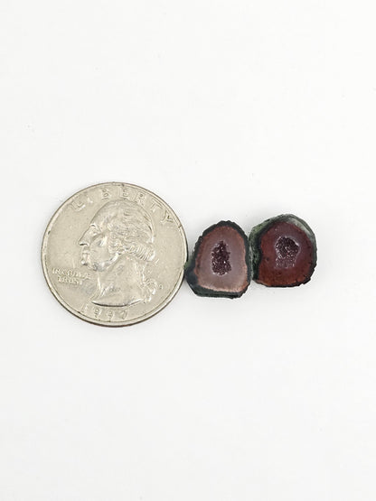 Tabasco Geode Cabochon Pair | Natural Mexican Geode