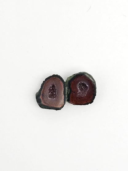 Tabasco Geode Cabochon Pair | Natural Mexican Geode