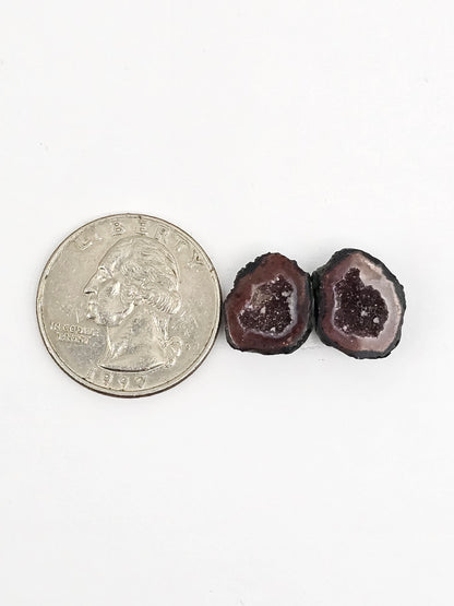 Tabasco Geode Cabochon Pair | Natural Mexican Geode