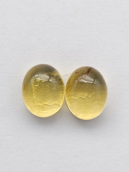 Amber cabochon pair | Artisan Cut Gemstone