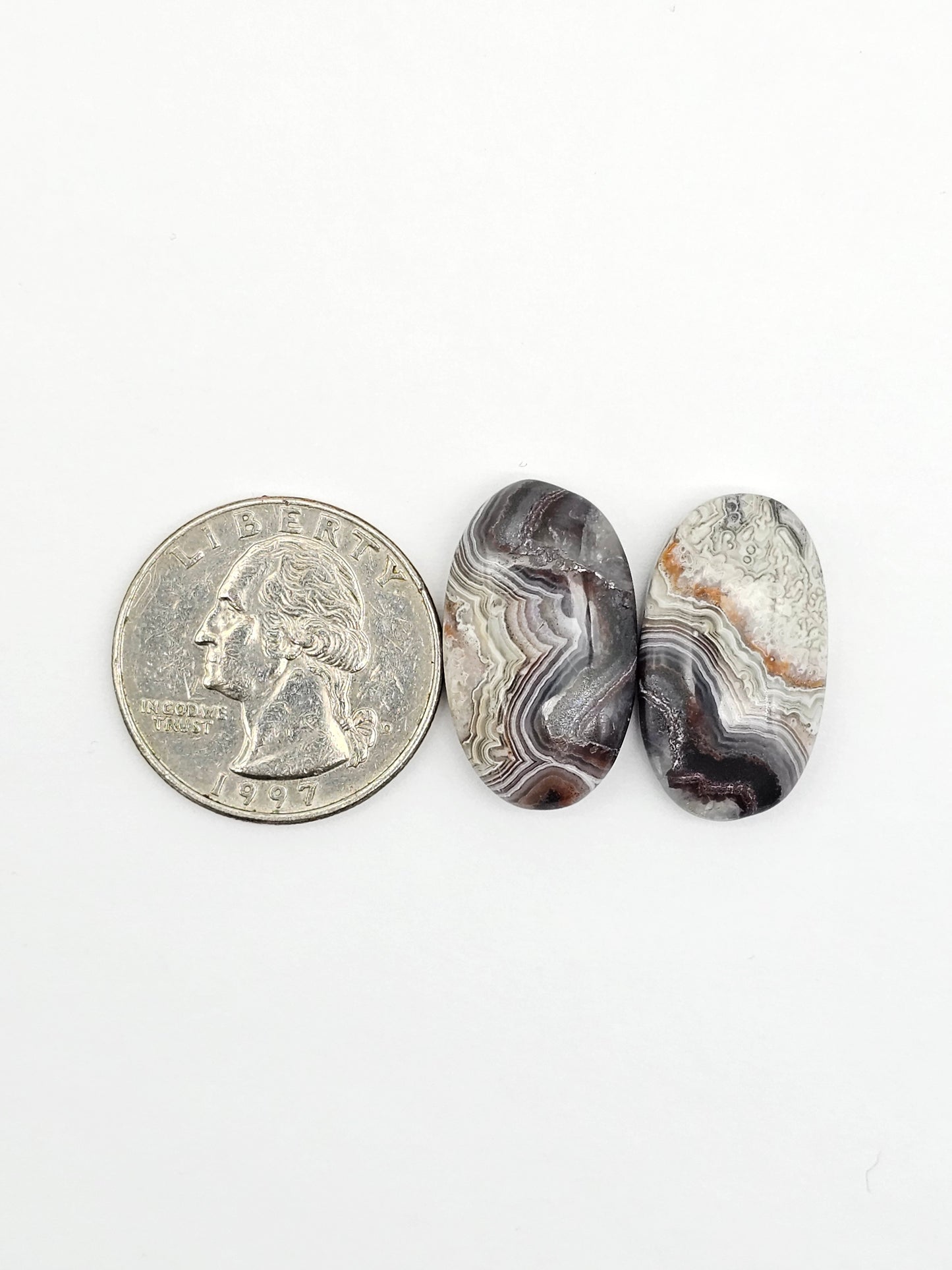 Mexican Crazy Lace Agate Pair Cabochons