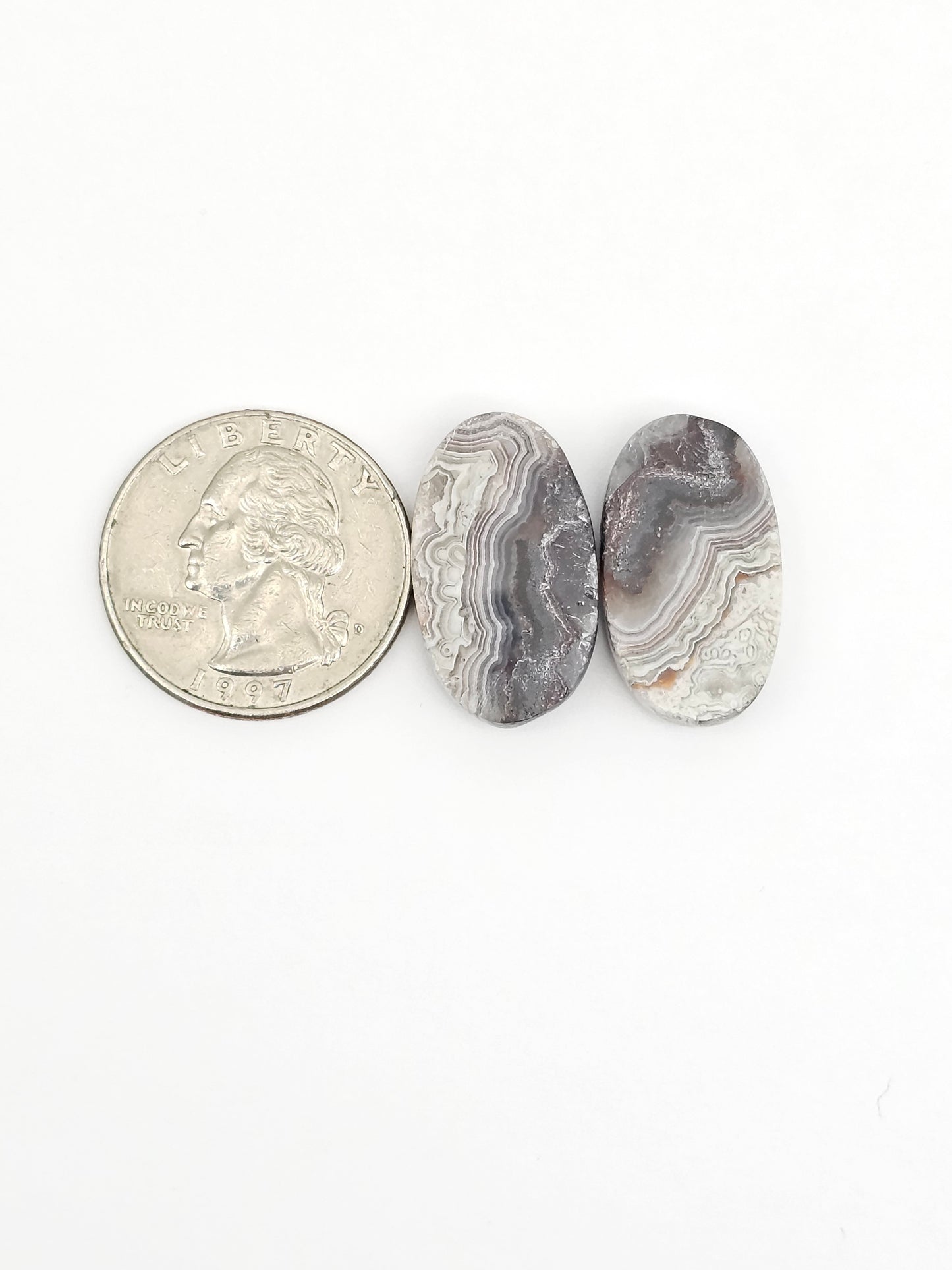Mexican Crazy Lace Agate Pair Cabochons