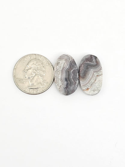 Mexican Crazy Lace Agate Pair Cabochons