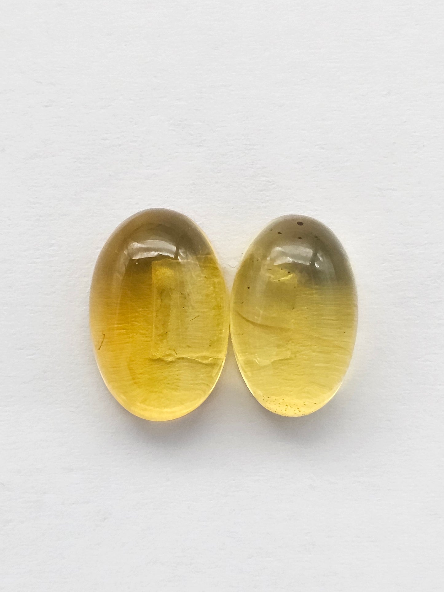 Amber cabochon pair | Artisan Cut Gemstone