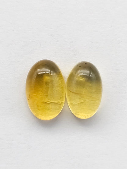 Amber cabochon pair | Artisan Cut Gemstone