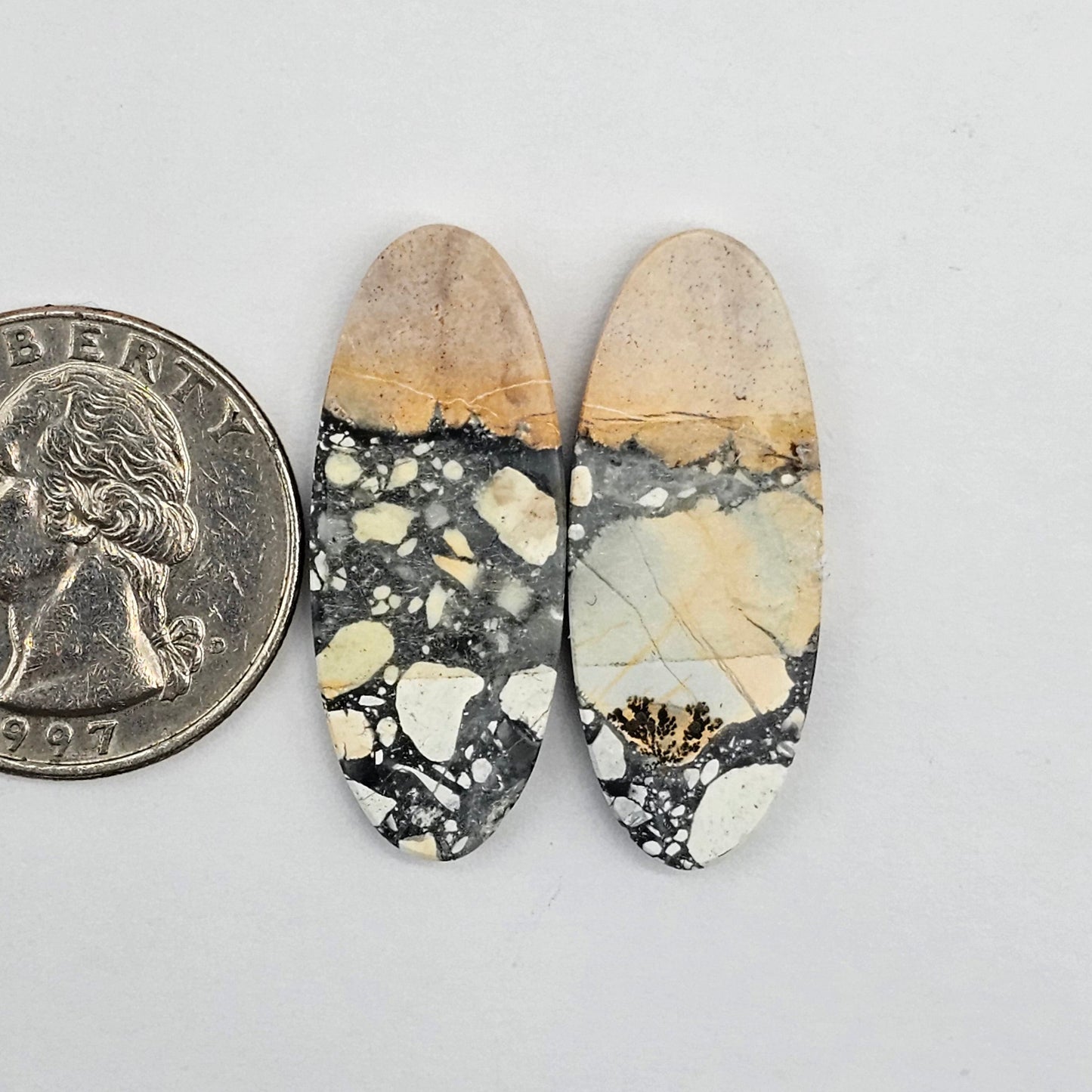 Maligano Jasper cabochon pair