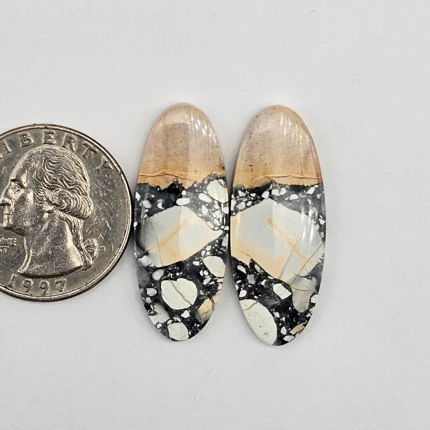 Maligano Jasper cabochon pair