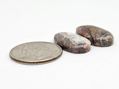 Mexican Crazy Lace Agate Pair Cabochons