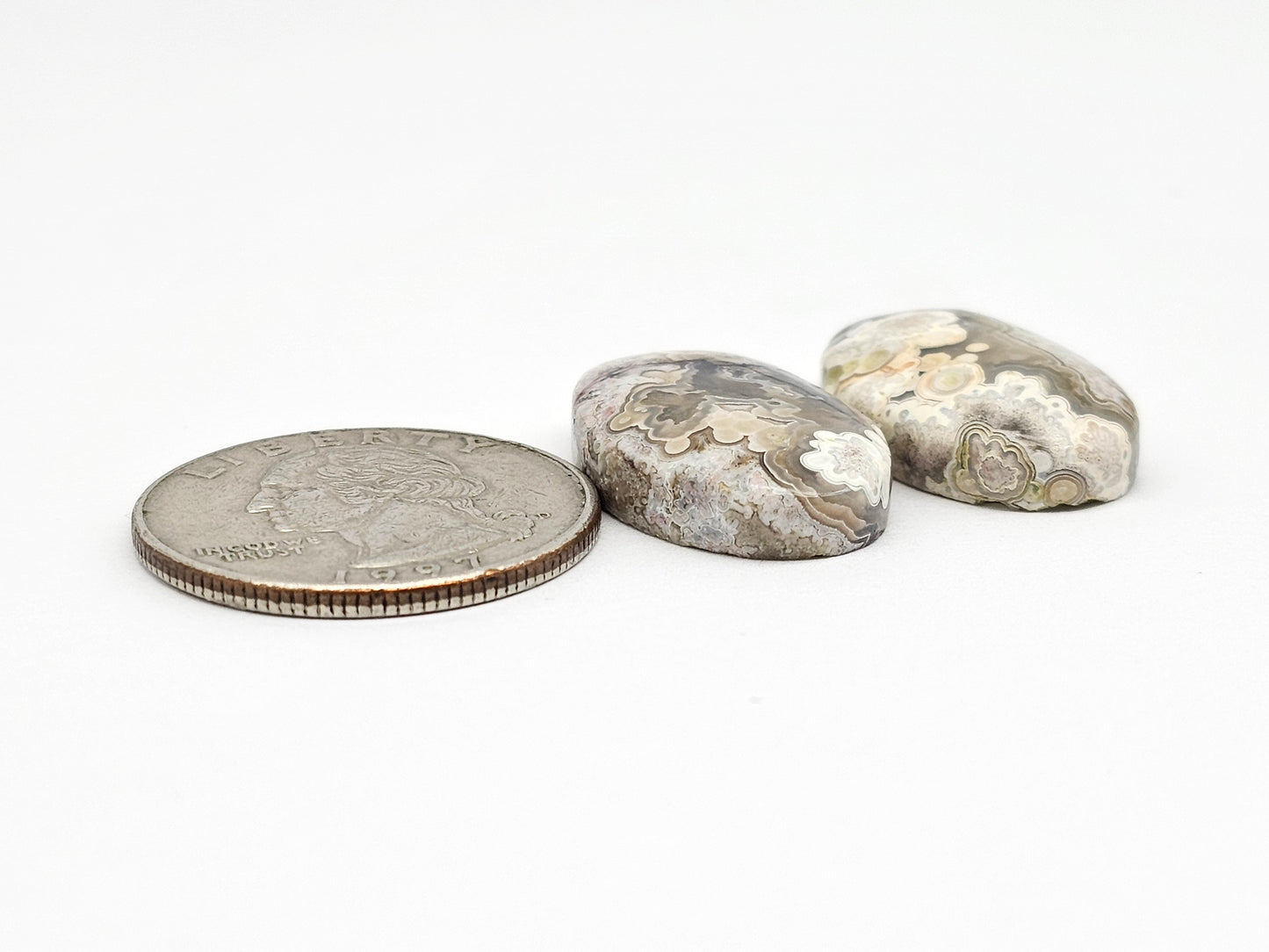 Mexican Crazy Lace Agate Pair Cabochons